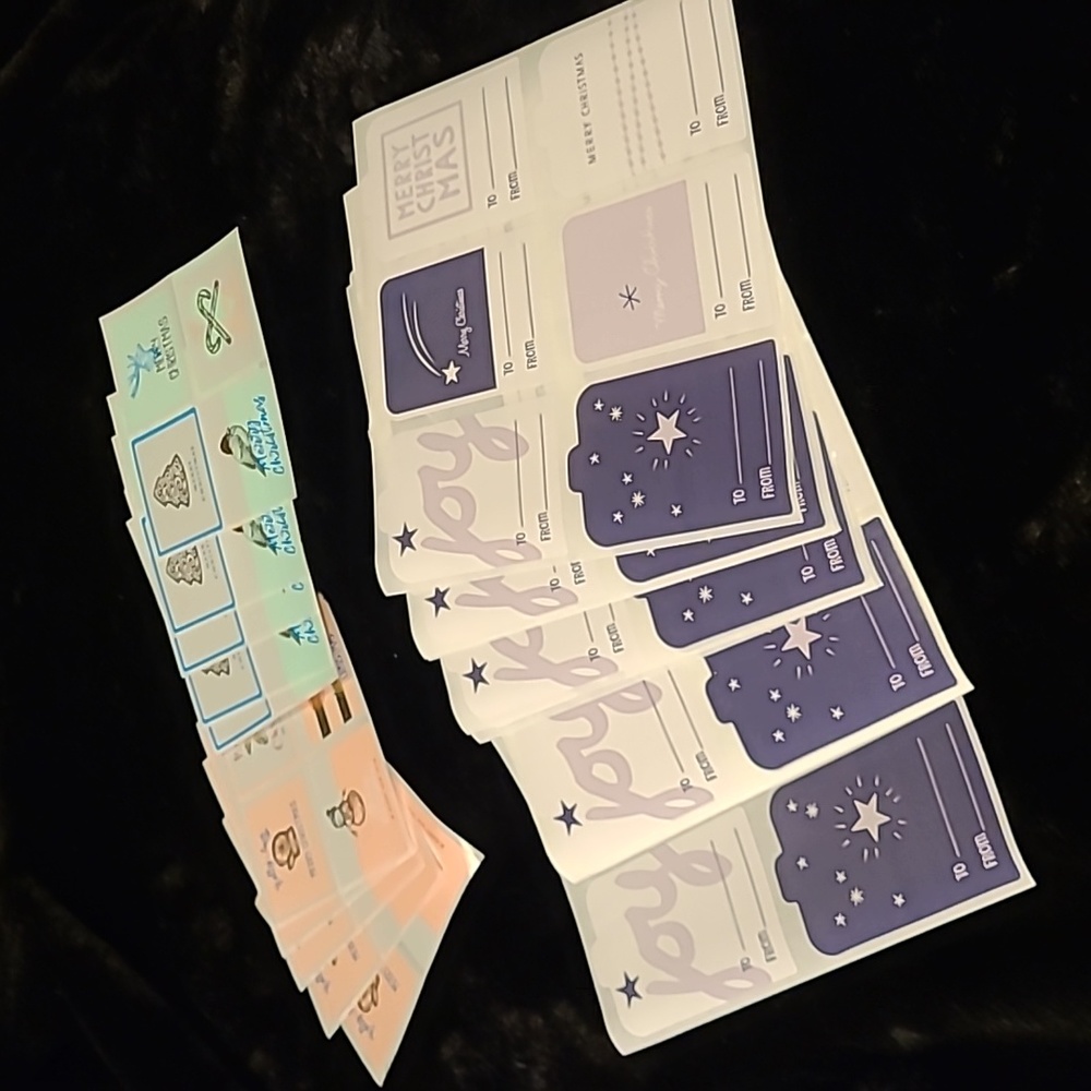 100 ct Combo🎄 40 Stickers each Lux Stickers with Gold Foiling & 60 Name